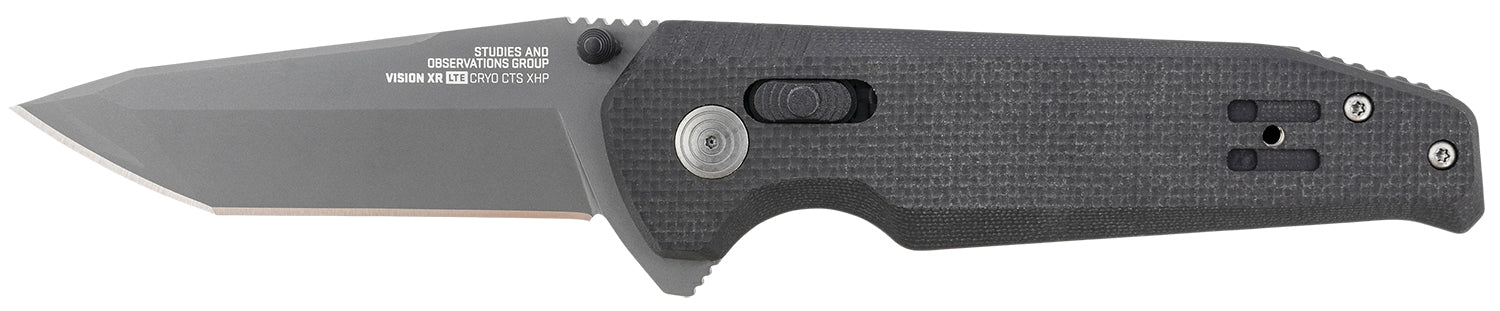 SOG Vision XR LTE Folding Knife 3.36" Tanto Straight CTS XHP Blade Black G10 Handle