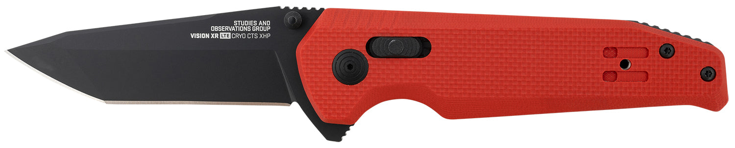 SOG Vision XR LTE Folding Knife 3.36" Tanto Straight CTS XHP Blade G10 Handle with Belt Clip