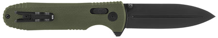SOG Pentagon XR Folding Knife 3.60" Spear Point Plain Black TiNi Cryo CTS XHP Blade OD Green G10 Handle with Pocket Clip