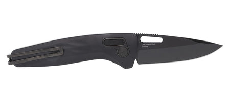 SOG One-Zero XR Folding Knife 3.10" Plain Black Chrome Cryo CPM S35VN Steel Blade Black Sculpted Aluminum Handle with Pocket Clip