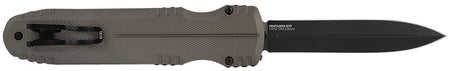 SOG Pentagon OTF 3.79" Out-the-Front Spear Point Plain Black TiNi Cryo CPM S35VN Blade Flat Dark Earth Aluminum Handle
