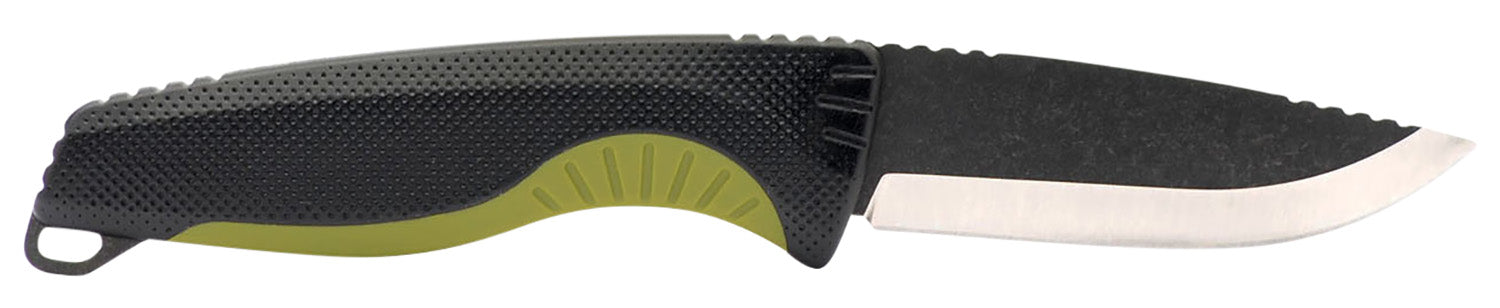 SOG Aegis FX 3.70" Fixed Drop Point Stonewashed 4116 Krupp SS Blade, Black w/Moss Green Accents GRN Handle with Sheath