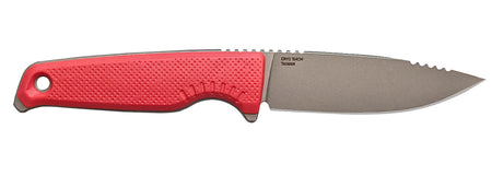 SOG Altair FX 3.40" Fixed Clip Point Satin TiCN Cryo CPM 154 SS Blade, Canyon Red GRN Handle with Sheath