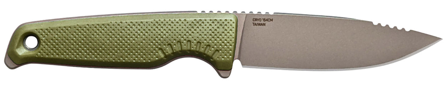 SOG Altair FX 3.40" Fixed Plain Satin TiNi Cryo CPM 154 SS Blade, Field Green GRN Handle with Sheath