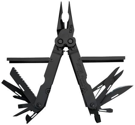 SOG Powerlock Black Oxide 420 Stainless Steel 7" 18-Tool Multi-Tool with Nylon Sheath