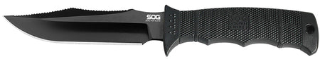 SOG SOGE37SNCP Seal Pup Elite 4.85" Fixed Blade Clip Point Plain Black TiCN Hardcased AUS-8A Stainless Blade Black GRN Handle with Lanyard and Sheath