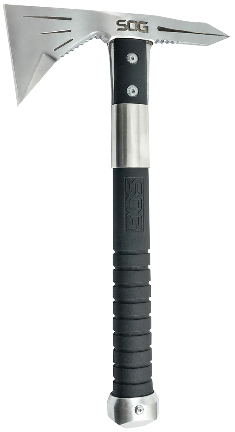 SOG SOGF182NCP Voodoo Hawk Mini Tomahawk 2.75" 3Cr13MoV SS Blade Black Side Hammer Checkering GRN Handle 12.50" Overall with Nylon Sheath