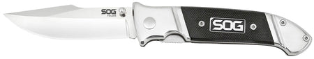 SOG SOG-FF38-CP Fielder 3.30" Folding Clip Point Plain Satin 7Cr17MoV SS Blade Black G10 Handle with Belt Clip