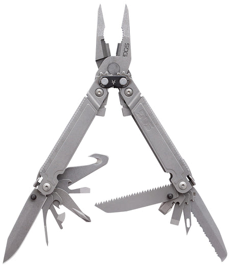 S.O.G SOGPA3001CP PowerAccess Assist MT Stone Washed 5Cr15MoV Stainless Steel Multi-Tool 6.82" Long with 18 Tools