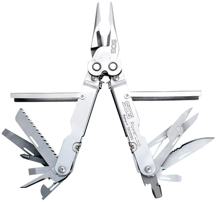 S.O.G SOG-S60N-CP PowerLock Polished 420 Stainless Steel Multi-Tool 7" Long 18 Tools Includes Sheath