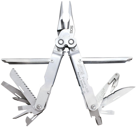 SOG SOG-S62N-CP PowerLock V-Cutter Multi-Tool 7" Polished 420 Stainless Steel with Sheath