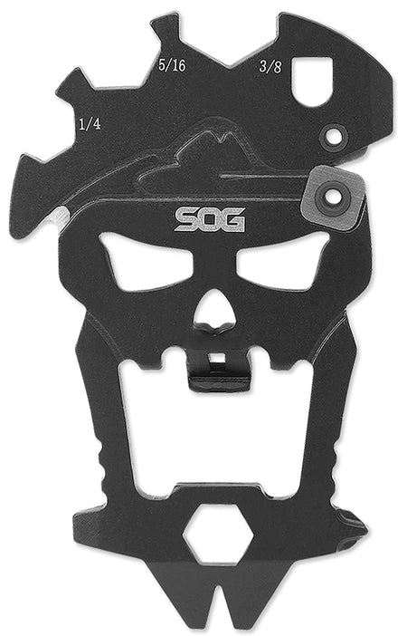 SOG SOGSM1001CP MACV Keychain Multi-Tool with Pry Bar, Screwdrivers, Wrenches, and Line Cutter in Black Anodized 420 SS
