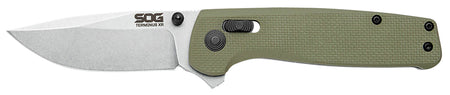 SOG SOGTM1022BX Terminus XR 2.95" Folding Clip Point Stonewashed BD1 Blade with Olive Drab G10 Handle and Pocket Clip
