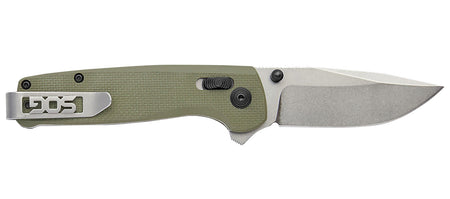 SOG SOGTM1022CP Terminus XR 2.95" Folding Plain Clip Point Stonewashed D2 Steel Blade with Olive Drab G10 Handle