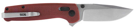 SOG SOGTM1023BX Terminus XR 2.95" Folding Clip Point Stonewashed D2 Steel Blade with Crimson G10 Handle and Box Packaging