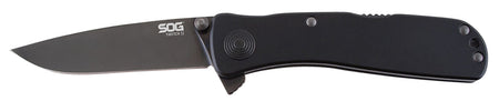 SOG SOGTWI12CP Twitch II 2.65" Folding Plain Black Hardcased TiCN AUS-8A Blade with Black Anodized Aluminum Handle