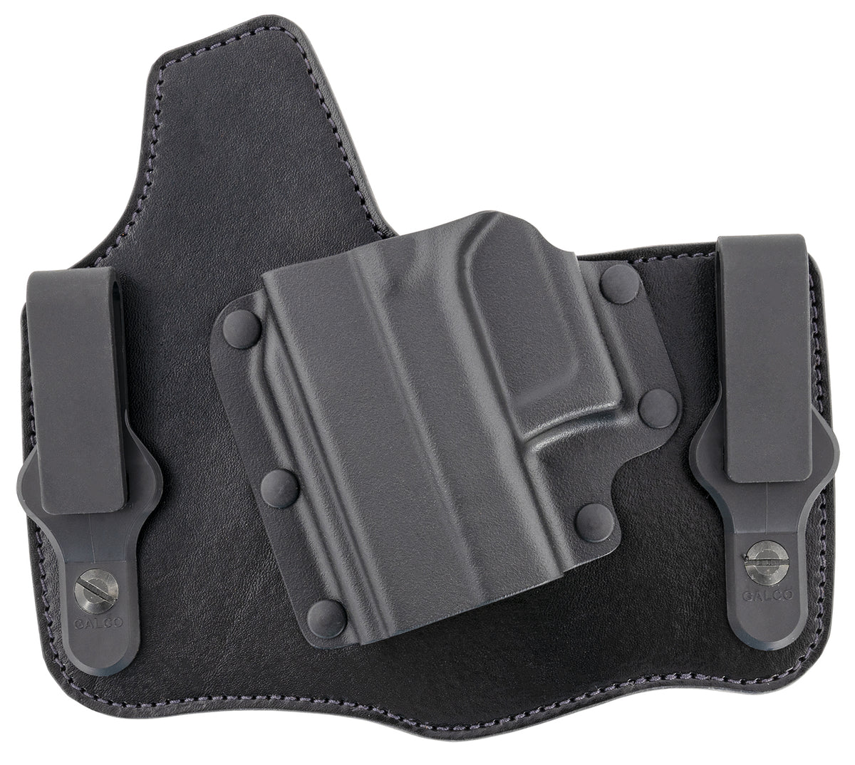 Galco KingTuk Deluxe IWB Holster Black Kydex/Leather UniClip for Glock 43/43X & Springfield Hellcat Pro Left Hand