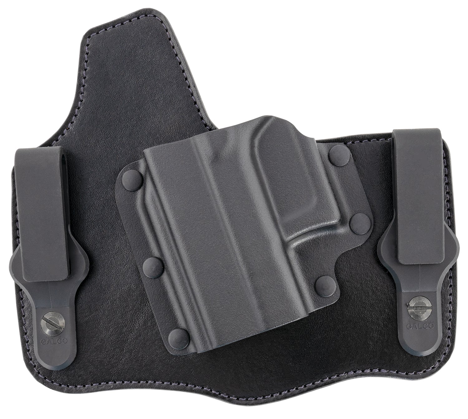 Galco KingTuk Deluxe IWB Holster Black Kydex/Leather UniClip for Glock 43/43X & Springfield Hellcat Pro Left Hand