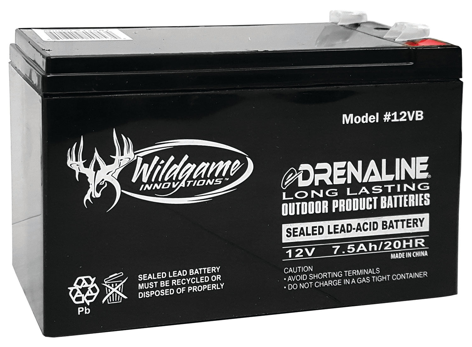 Wildgame Innovations WGIWGIBT0011 Edrenaline Rechargeable Tab Style Battery Black 12.0V