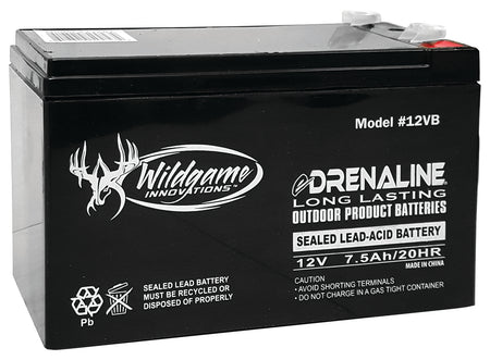Wildgame Innovations WGIWGIBT0011 Edrenaline Rechargeable Tab Style Battery Black 12.0V