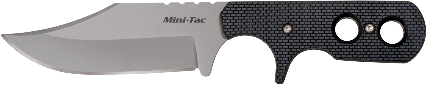 Cold Steel CS-49HCF Mini Tac Bowie 3.63" Fixed Blade Stone Washed 8Cr13MoV Steel Griv-Ex Handle with Sheath