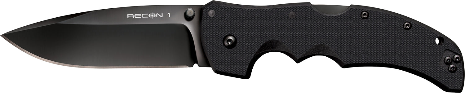 Cold Steel CS27BS Recon 1 4" Folding Spear Point S35VN DLC Coated Blade Black G10 Handle with Pocket Clip