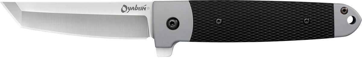Cold Steel CS-26T Oyabun 3.50" Folding Plain 4034 Stainless Steel Blade with Griv-Ex Black GRN and TPR Inlay Handle
