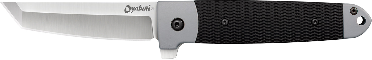 Cold Steel CS-26T Oyabun 3.50" Folding Plain 4034 Stainless Steel Blade with Griv-Ex Black GRN and TPR Inlay Handle