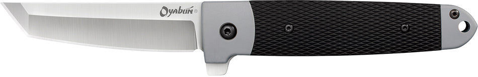 Cold Steel CS-26T Oyabun 3.50" Folding Plain 4034 Stainless Steel Blade with Griv-Ex Black GRN and TPR Inlay Handle