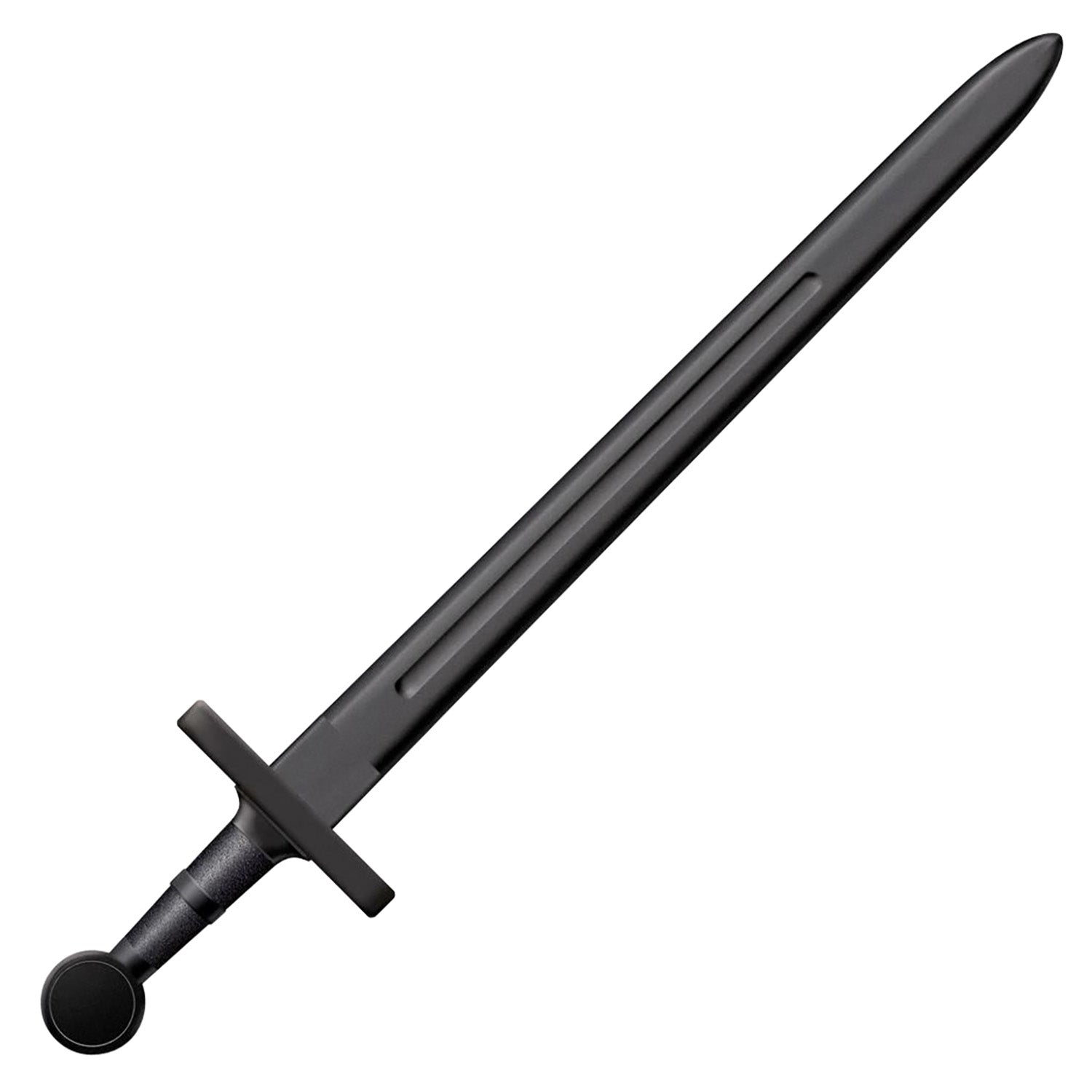Cold Steel CS92BKS Medieval Training Sword 32.25" Plain Black Polypropylene Blade with 7.25" Black Polypropylene Handle