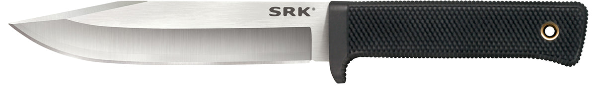 Cold Steel CS-35AN San Mai SRK 6" Fixed Plain Satin VG-10 San Mai Blade Black Checkered Kray-Ex Handle with Finger Guard