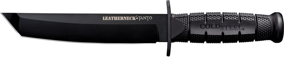 Cold Steel CS-39LSFCT Leatherneck 7" Fixed Plain Tanto Black Powder Coat D2 Steel Blade Double Quillon Guard Griv-Ex Handle