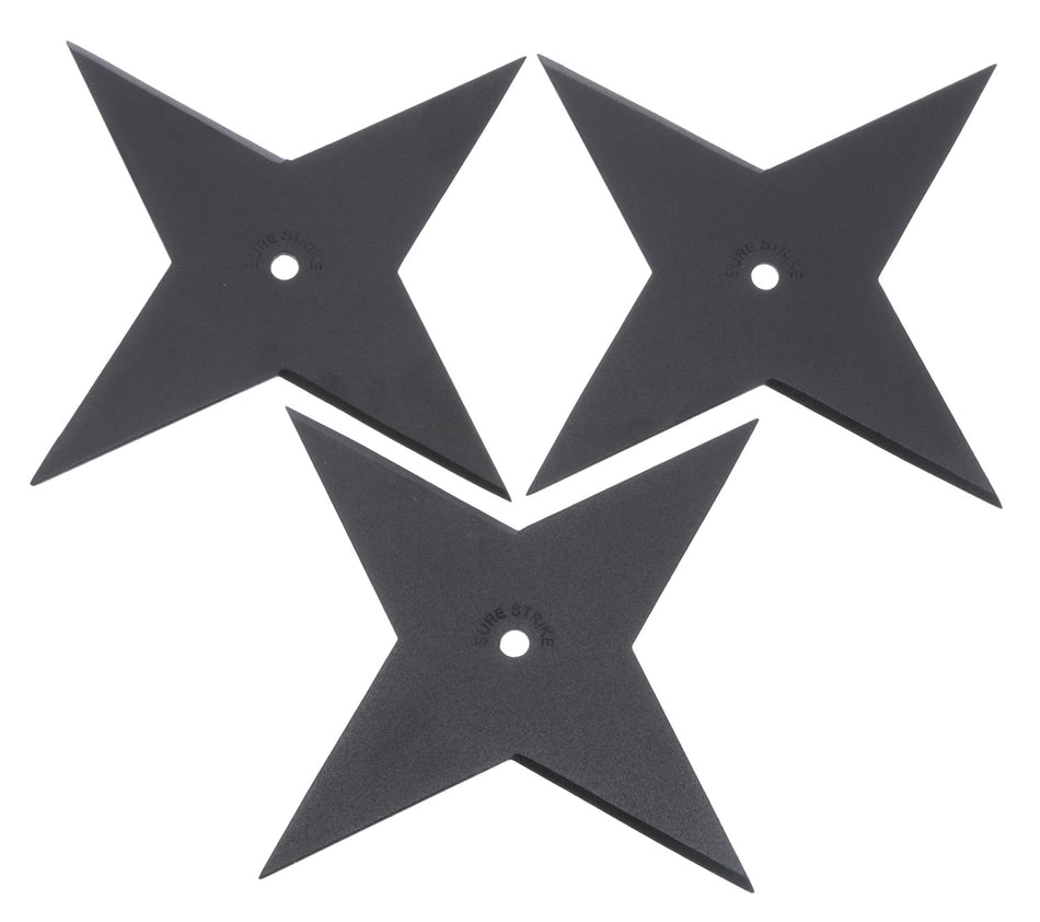 Cold Steel CS80SSC3Z Sure Strike Light 3-Point Shuriken Black Epoxy Finish High Carbon Steel