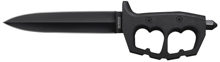 Cold Steel CS-80NTP Chaos Double Edge 7.50" Fixed Plain Black SK-5 High Carbon Blade Aluminum D-Ring Guard Handle