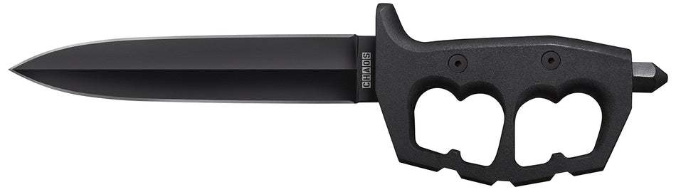 Cold Steel CS-80NTP Chaos Double Edge 7.50" Fixed Plain Black SK-5 High Carbon Blade Aluminum D-Ring Guard Handle