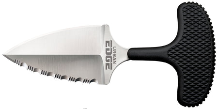 Cold Steel CS43XLS Urban Edge 2.50" Fixed Part Serrated Stone Washed AUS-8A SS Blade Black Kray-Ex Handle