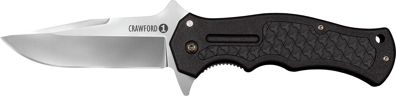 Cold Steel CS20MWCB Crawford 1 3.50" Folding Clip Point Plain 4034 SS Blade Black GRN Handle w/ Pocket Clip