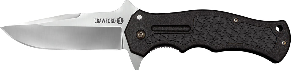 Cold Steel CS20MWCB Crawford 1 3.50" Folding Clip Point Plain 4034 SS Blade Black GRN Handle w/ Pocket Clip