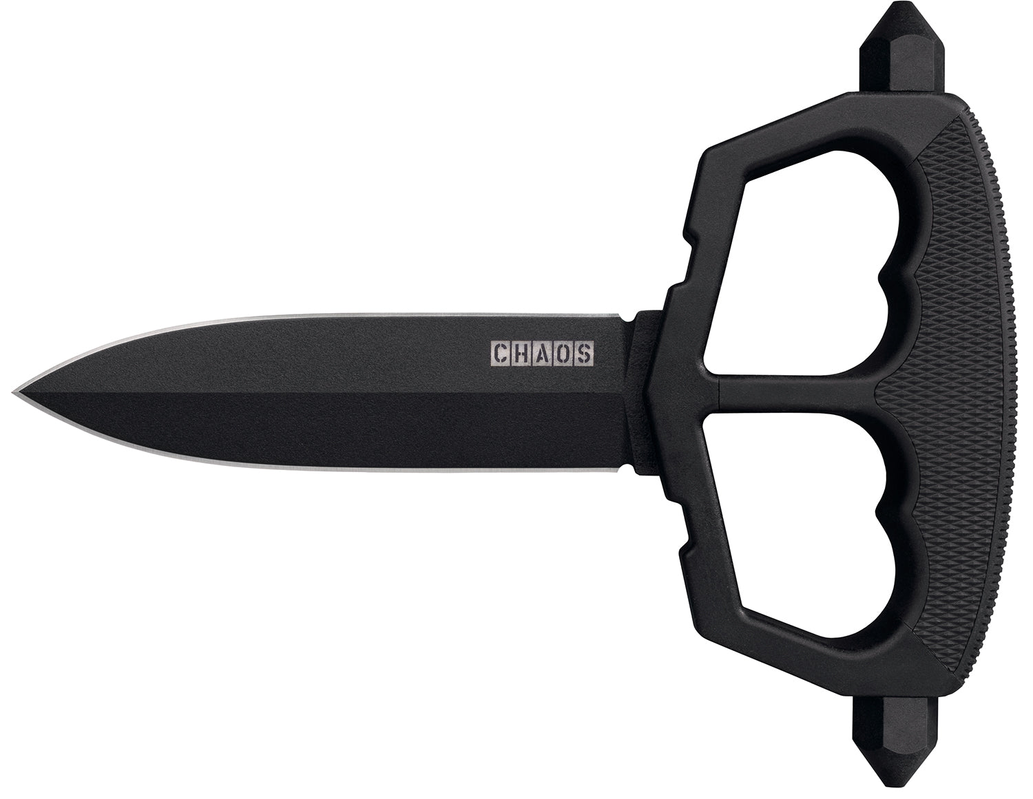 Cold Steel CS80NT3 Chaos Push Knife 5" Fixed Double Edge SK-5 Steel Blade Black Griv-Ex D-Guard Handle w/ Sheath