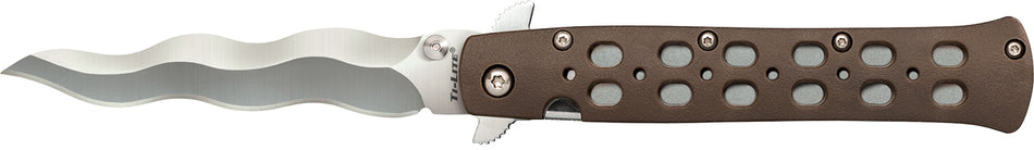 Cold Steel CS-26SK4 Ti-Lite 4" Folding Plain Kris Blade AUS-10A Steel Flat Dark Earth Griv-Ex Handle