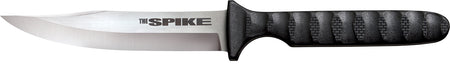 Cold Steel CS-53NBS Spike 4" Fixed Bowie Plain 4116 Stainless Steel Blade Black Scalloped Griv-Ex Handle w/ Sheath