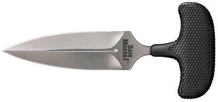 Cold Steel CS12DBST Safe Maker I 4.5" Fixed Spear Point Stone Washed AUS-8A Stainless Steel Blade with Black Kray-Ex Handle and Sheath