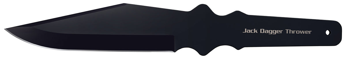 Cold Steel CS80TJDZ Jack Dagger Thrower 7.5" Fixed Clip Point Plain Black 1050 High Carbon Steel Throwing Knife
