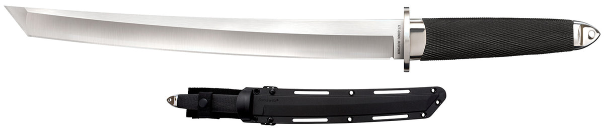 Cold Steel CS35AE Magnum Tanto XII 12" Fixed Tanto Plain Satin VG-10 San Mai Blade Black Oval Kray-Ex Handle Includes Sheath