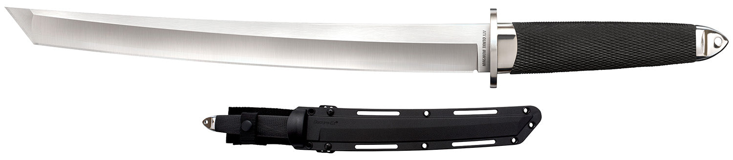 Cold Steel CS35AE Magnum Tanto XII 12" Fixed Tanto Plain Satin VG-10 San Mai Blade Black Oval Kray-Ex Handle Includes Sheath