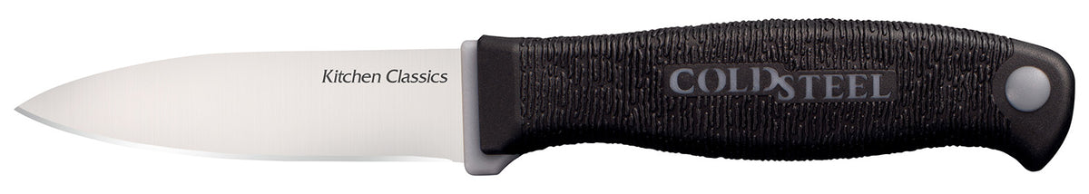 Cold Steel CS59KSPZ Kitchen Classics Paring Knife 3" Fixed Plain Cryo 4116 Stainless Steel Blade Black Kray-Ex Handle