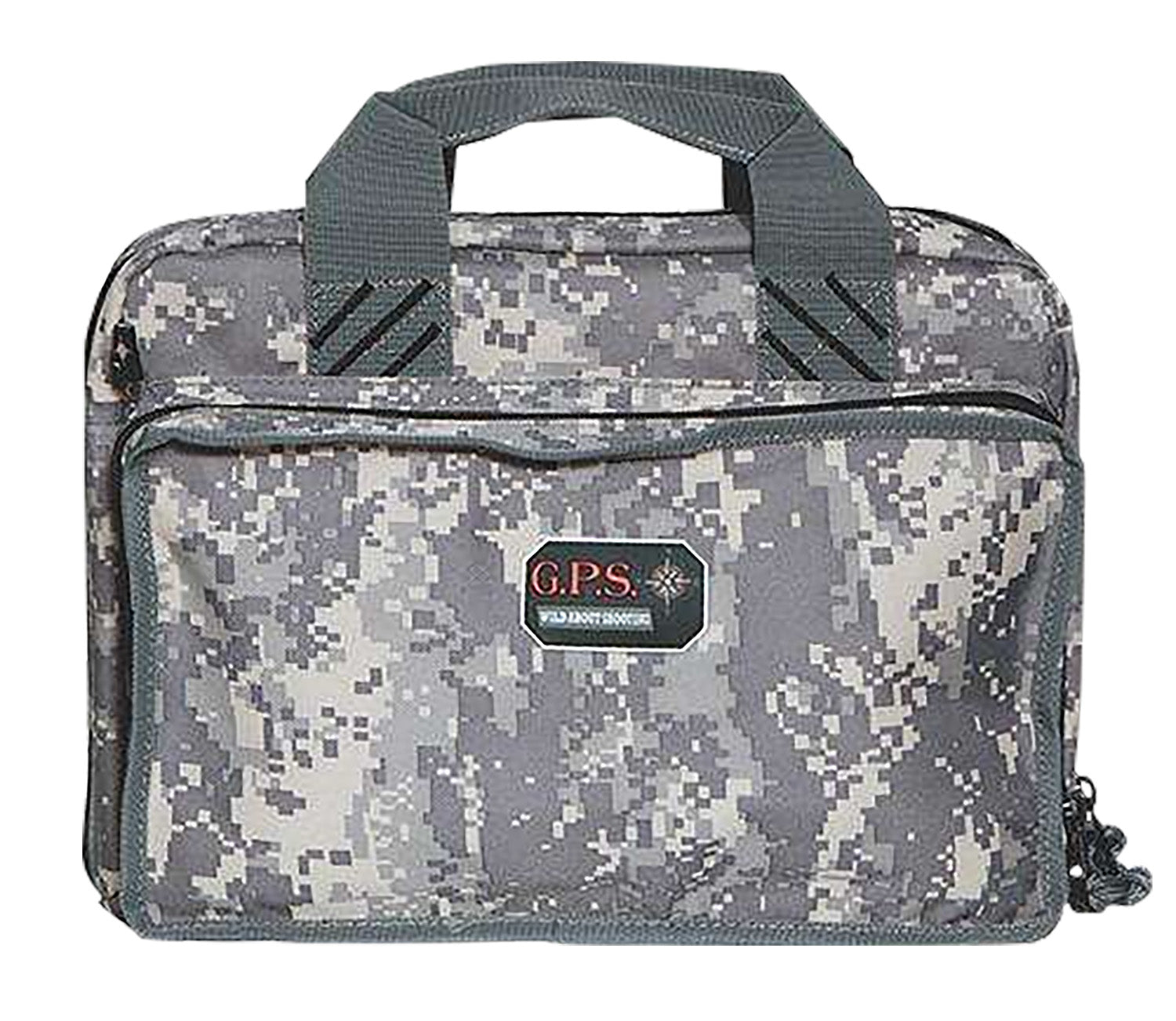 GPS Bags 1310PCDC Quad Pistol Case Digital Camo Nylon Holds 4 Handguns with Range Pockets