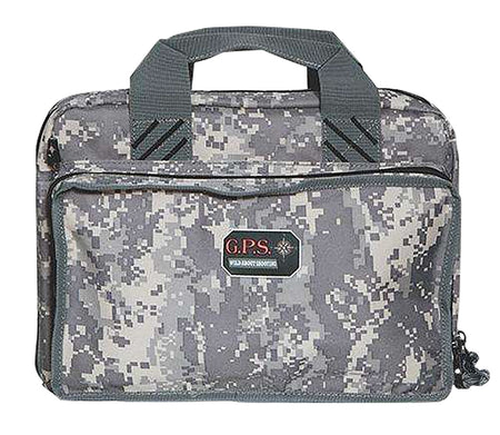 GPS Bags 1310PCDC Quad Pistol Case Digital Camo Nylon Holds 4 Handguns with Range Pockets