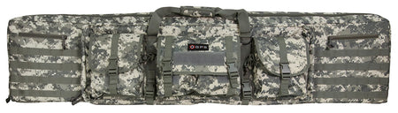 GPS Bags DRC55ACU Double Rifle Case A-TACS AU 600D Polyester with 2 Padded Pistol Sleeves and MOLLE Webbing