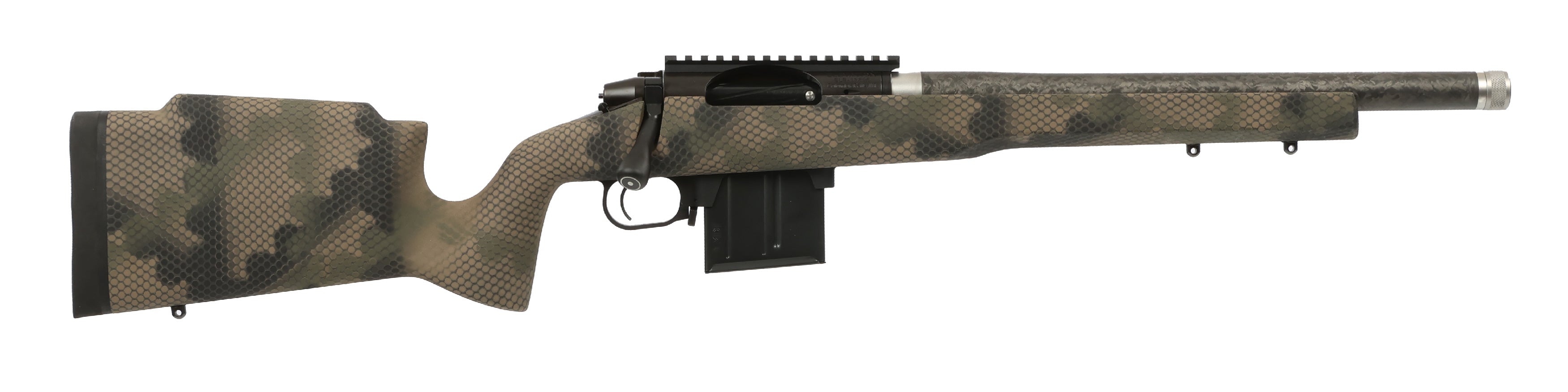 Proof Research 151068 Elevation MTR 2.0 223 Rem 4+1 16.50" Carbon Fiber Match Grade Threaded Barrel, Black Receiver w/Picatinny Rail, Tactical Flat Dark Earth Proof Fixed Carbon Fiber Stock, Right Han